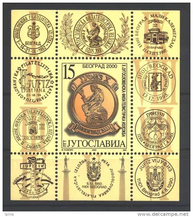 Jugoslawien – Yugoslavia 2000 JUFIZ X Souvenir Sheet MNH, 2 X; Michel # Block 49 - Blocks & Sheetlets