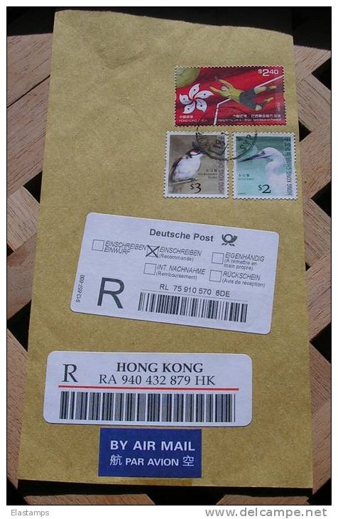 =HONG KONGR- BRIEF LUFTPOST SPORT , VOGEL NACH   DE - Briefe U. Dokumente