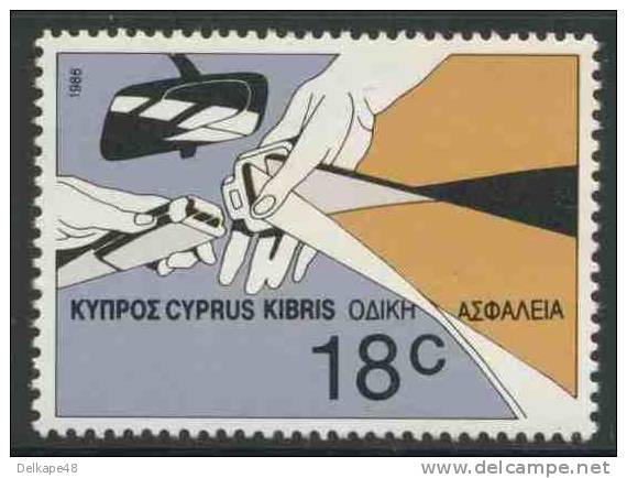 Cyprus Chypre Zypern 1986 Mi 668 YT 664 ** Car Sealt Belt - Road Safety / Sicherheitsgurt - Verkehrssicherheit - Accidents & Road Safety