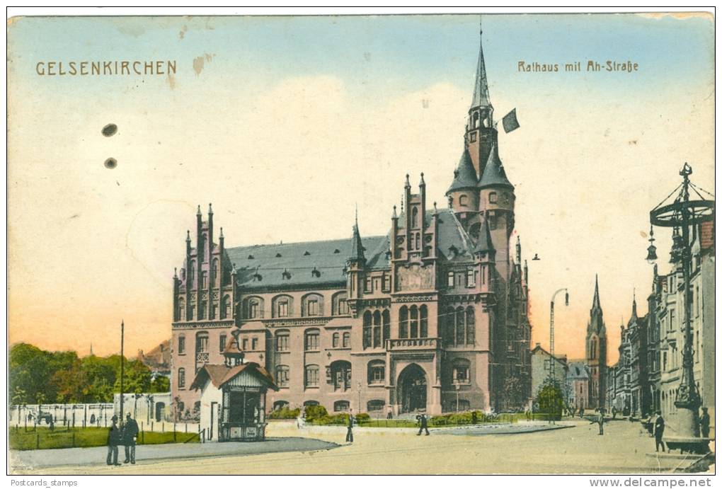 Gelsenkirchen,  Rathaus Mit Ah-Strasse,  1918 - Gelsenkirchen