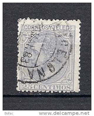 187 (OBL)    Y  &amp;T         "Alphonse XII"     *ESPAGNE*  TROU - Used Stamps