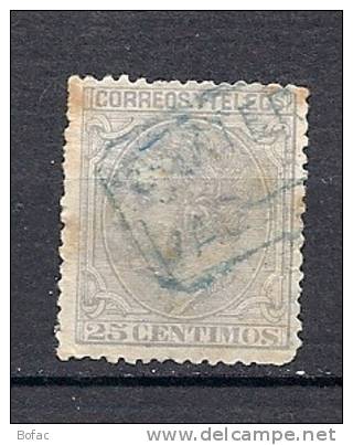 187 (OBL)    Y  &amp;T         "Alphonse XII"     *ESPAGNE*  TROU - Used Stamps