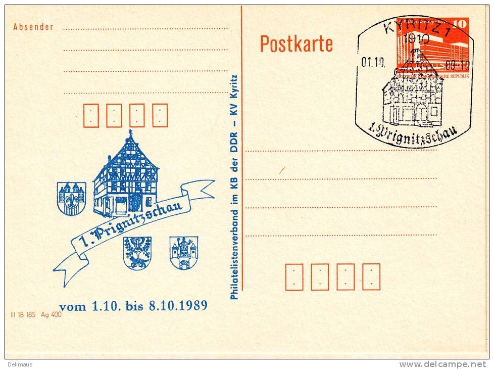 Privatganzsache Kyritz 1. Prignitzschau - Cartes Postales - Oblitérées