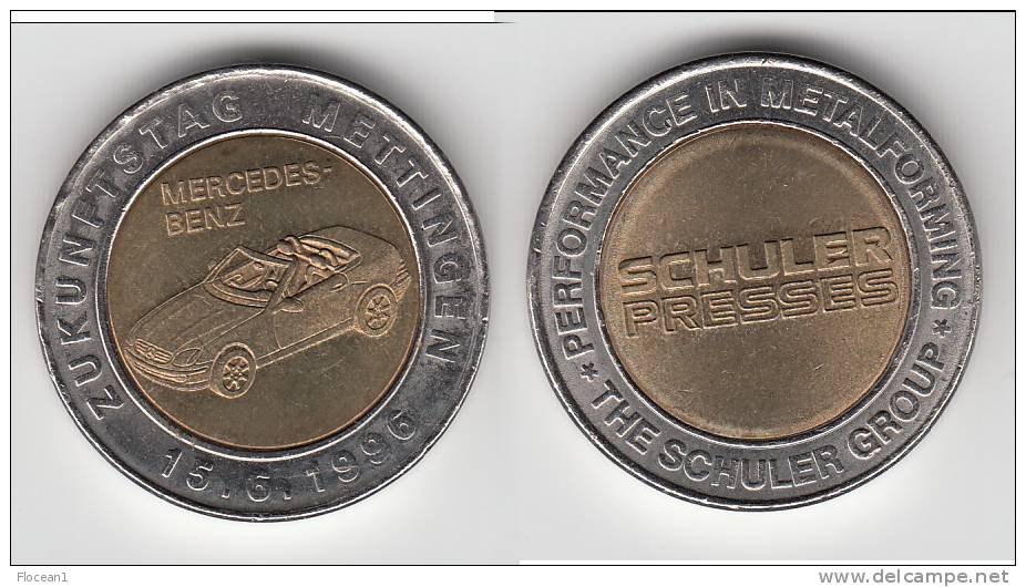 **** ALLEMAGNE - GERMANY - MEDAILLE - MEDAL - SCHULER PRESSES - ZUKUNFTSTAG METTINGEN MERCEDES BENZ 15-6-1996**** - Essais & Refrappes