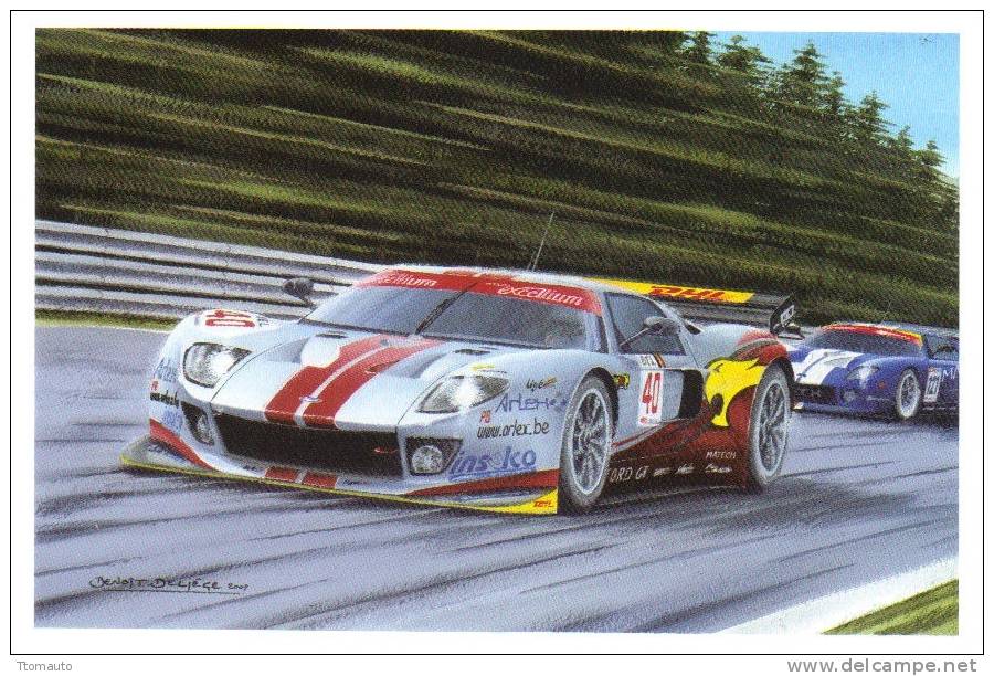 Spa 24hrs 2009 - Ford GT VDS Racing - Leinders/Kuppens/Doncker   -  Art Postcard By Benoit Deliege - Sonstige & Ohne Zuordnung