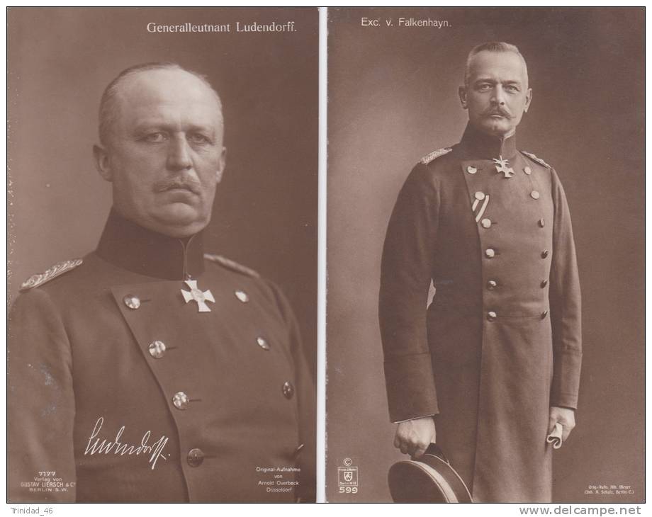 MILITAIRE OFFICIERS ALLEMAND GENERAUX  ( UN LOT DE 2 CARTES ) - Characters