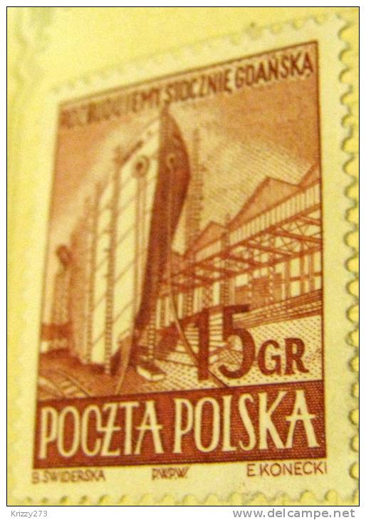 Poland 1952 Shipbuilding Works Gdansk 15g - Mint - Ongebruikt