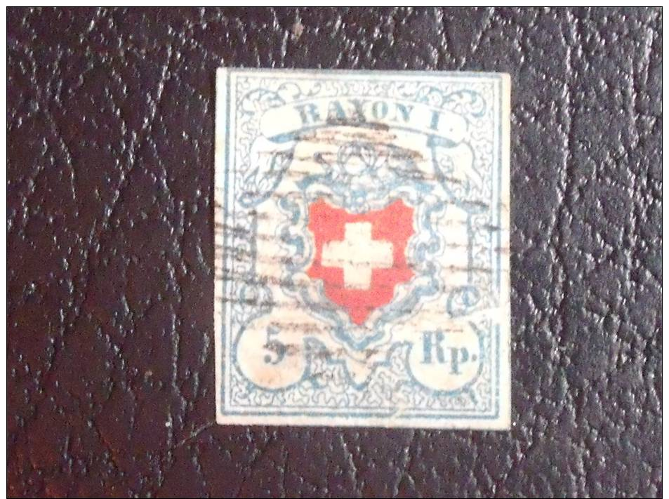 Switzerland Stamp #10 Used VF Faulty - 1843-1852 Federale & Kantonnale Postzegels