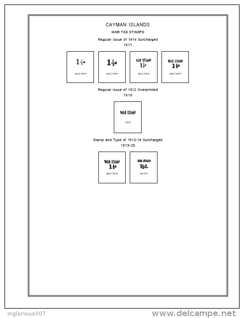 CAYMAN ISLANDS STAMP ALBUM PAGES 1900-2011 (146 Pages) - Anglais