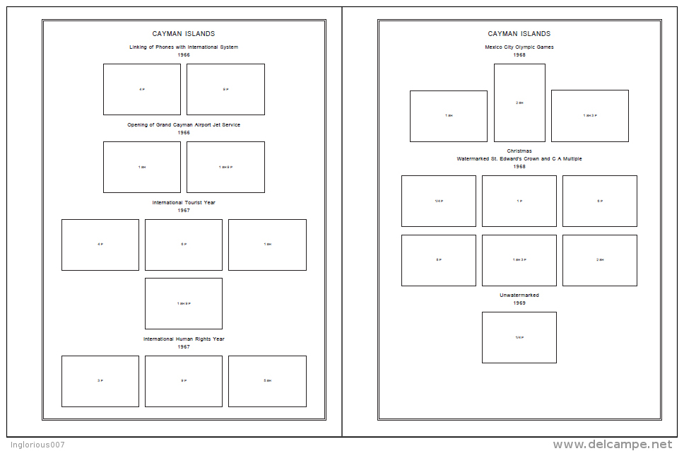 CAYMAN ISLANDS STAMP ALBUM PAGES 1900-2011 (146 pages)