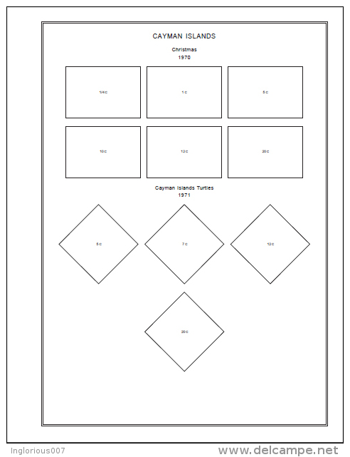 CAYMAN ISLANDS STAMP ALBUM PAGES 1900-2011 (146 pages)