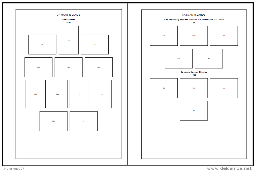 CAYMAN ISLANDS STAMP ALBUM PAGES 1900-2011 (146 pages)