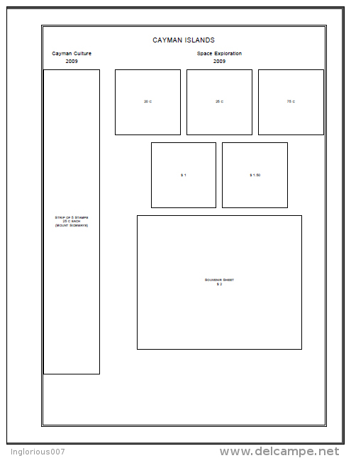 CAYMAN ISLANDS STAMP ALBUM PAGES 1900-2011 (146 pages)