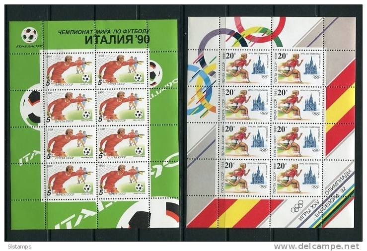 Russia 1990/91 2 Sheets  MNH World Championship Soccer/Olympic Game - 1990 – Italien