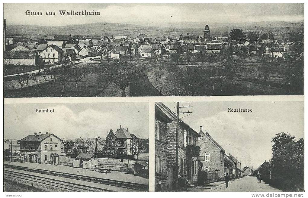 GRUSS AUS WALLERTHEIM.  Bahnof. Neustrasse - Other & Unclassified