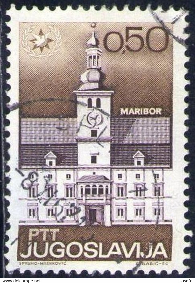 Yugoslavia 1967 Scott 877 Sello º Ayuntamiento Maribor Michel 1223 Yvert 1117 Jugoslavija Stamps Timbre Yougoslavia - Oblitérés