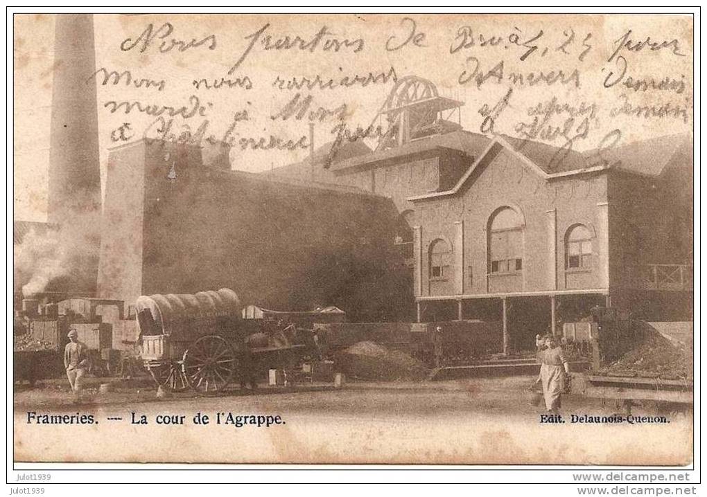 FRAMERIES ..-- La Cour De L´Agrappe . 1903 Vers FAYS-LES-VENEURS ( Mme Denis - Jacquet ) .  Voir Verso . - Frameries