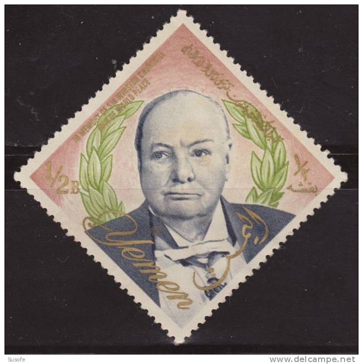 Yemen 1965 Michel 155A Sello * Winston Churchill Yvert 177 Yemen Stamps Timbre Briefmarke Jemen Francobolli Postimerkkej - Yemen