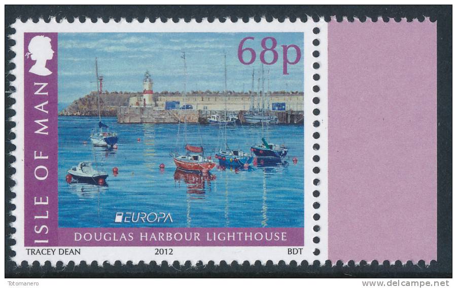 ISLE OF MAN/Insel Man EUROPA 2012 Douglass Harbour, 68p Lilac Selvedge, From Sheet Of 20v** - 2012