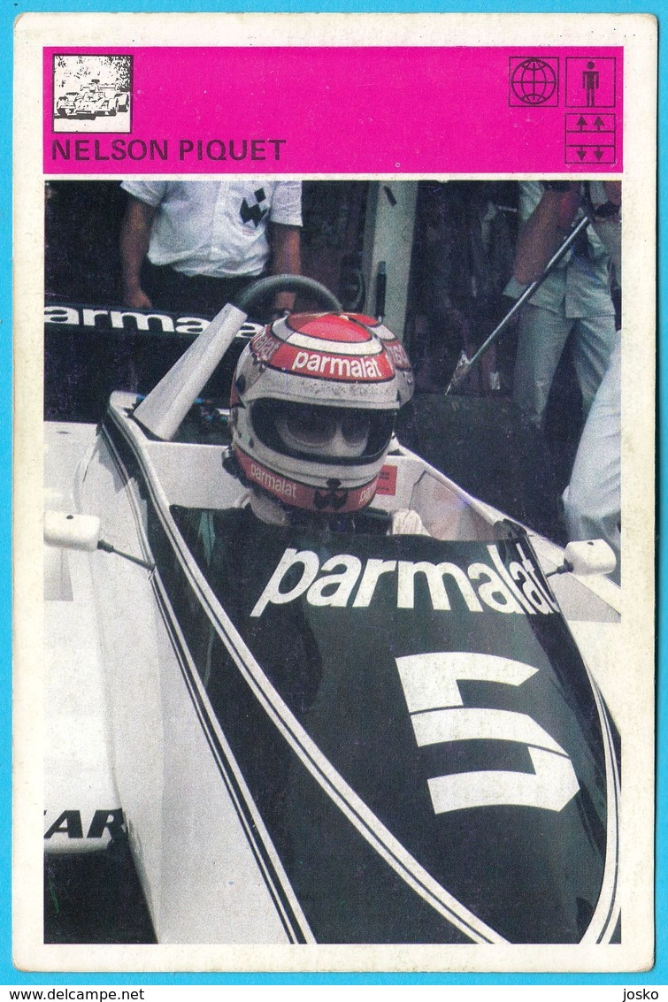 NELSON PIQUET - Brazil F-1 ... Yugoslavia Vintage Card Svijet Sporta * Formula 1 F1 Car Racing Cars Automobile Brasil - Autosport - F1