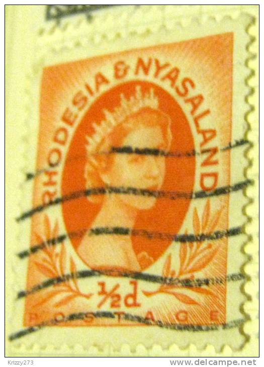 Rhodesia &amp; Nyasaland 1954 Queen Elizabeth II 0.5d - Used - Rhodesia & Nyasaland (1954-1963)