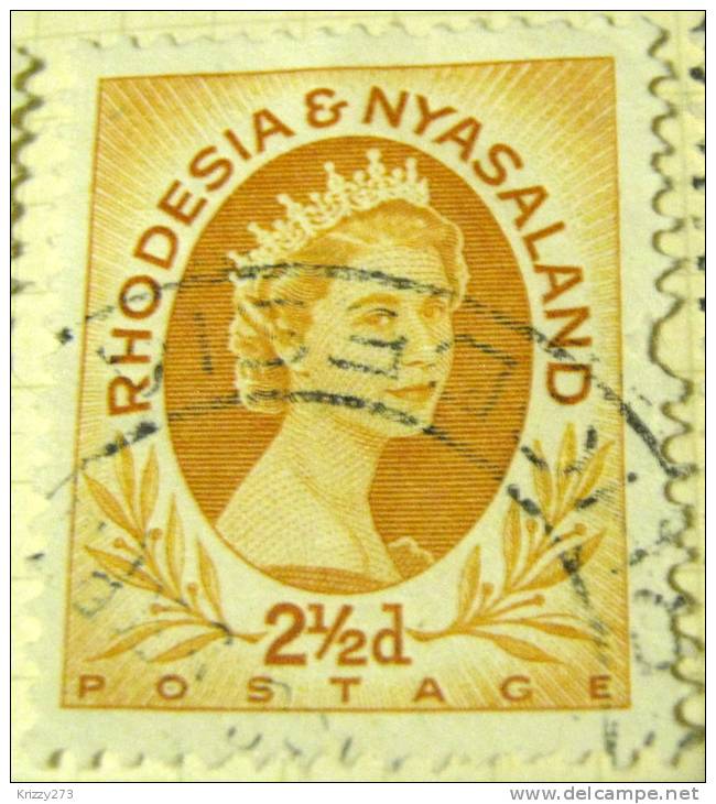 Rhodesia &amp; Nyasaland 1954 Queen Elizabeth II 2.5d - Used - Rhodesia & Nyasaland (1954-1963)