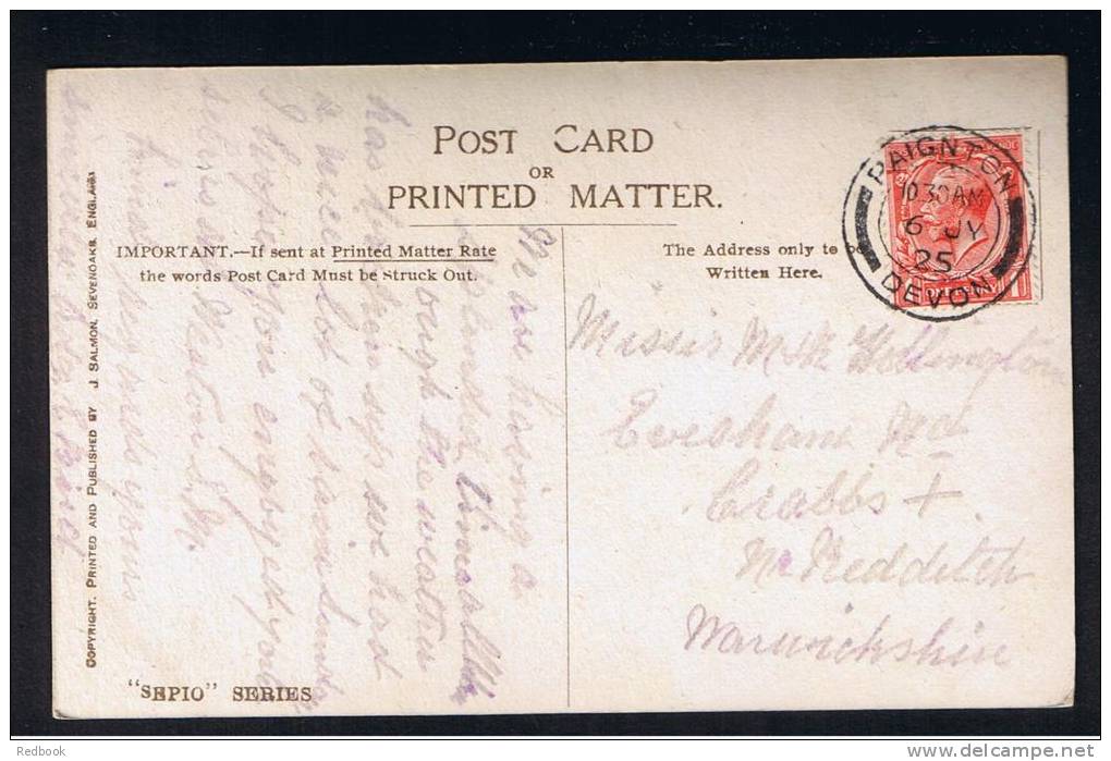 RB 873 - 1925 J. Salmon Postcard - Torquay From Vane Hill Devon - Torquay