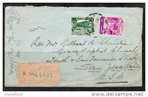 PERU   1940 REGISTERED COVER To "San Jose, California, USA" - Peru