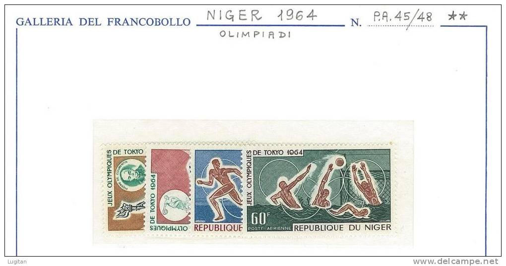 FILATELIA  - OLIMPIADI 1964  TOKYO - NIGER - Y&T  P.A. 45/48  -  LOTTO NUOVO ** MNH - Summer 1964: Tokyo