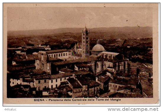 SIENA Panorama Della Cathtedrale Dalla Torre Del Mangia (scan Recto-verso) - Siena