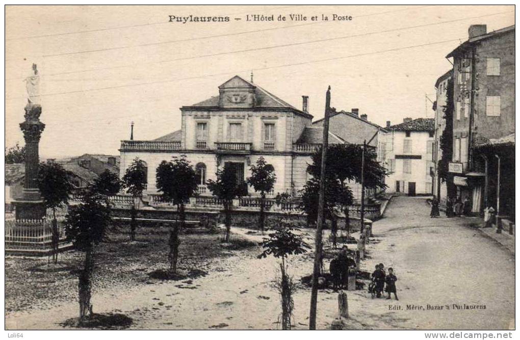 /81/ PUYLAURENS L HOTEL DE VILLE ET LA POSTE - Puylaurens