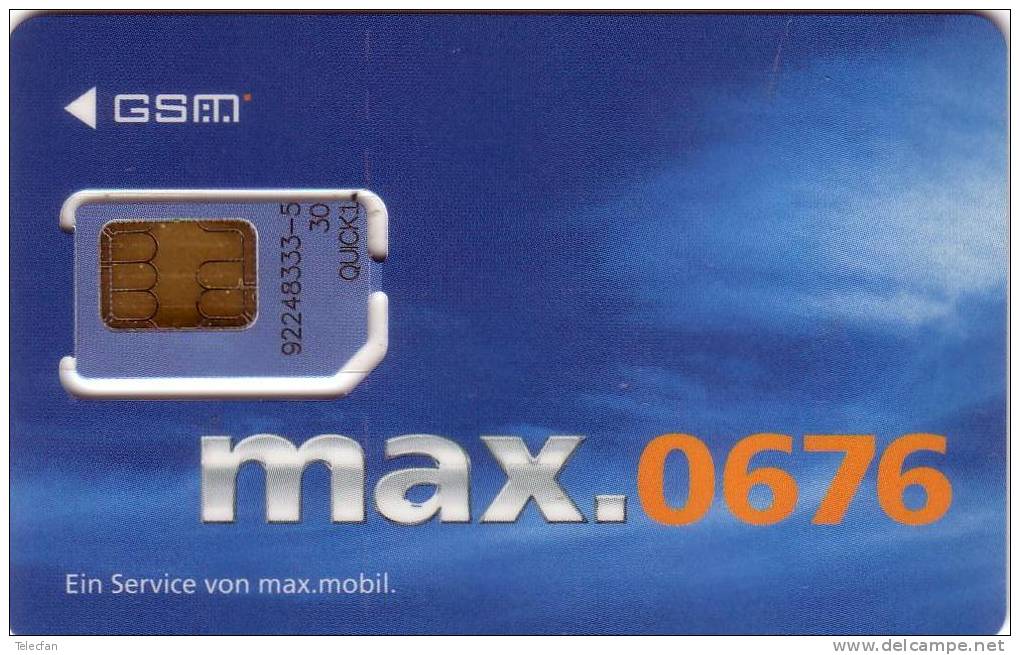 AUTRICHE AUSTRIA CARTE MERE GSM MAX MOBIL MAX.0676 UT - Mobicartes (GSM/SIM)