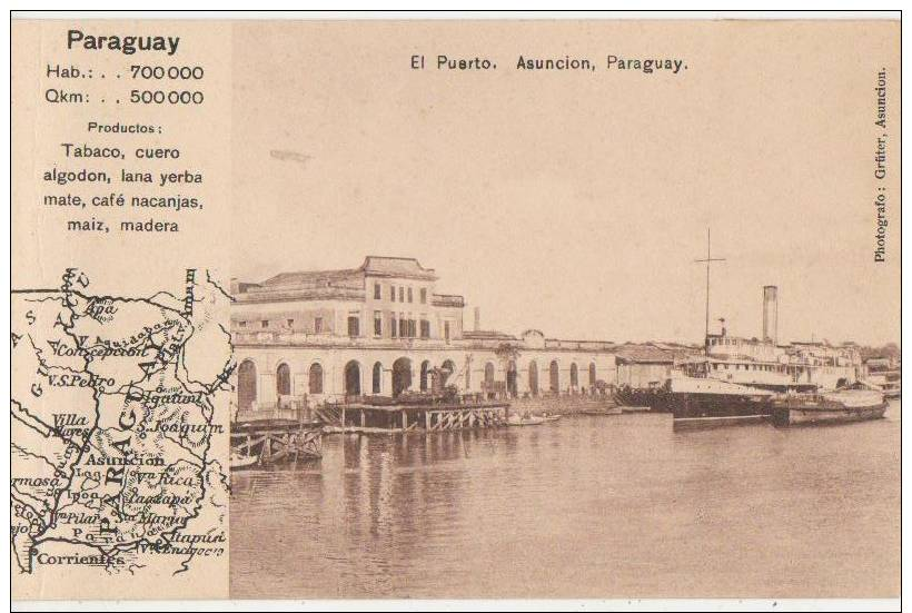 CPA PARAGUAY ASUNCION El Puerto Vapor Steamer Ed Grüter N° 15162 - Paraguay