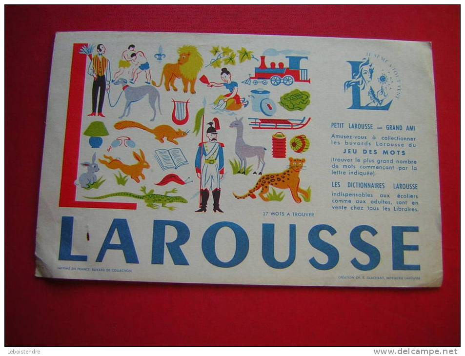 BUVARD-LAROUSSE-27 MOTS A TROUVER - Papeterie