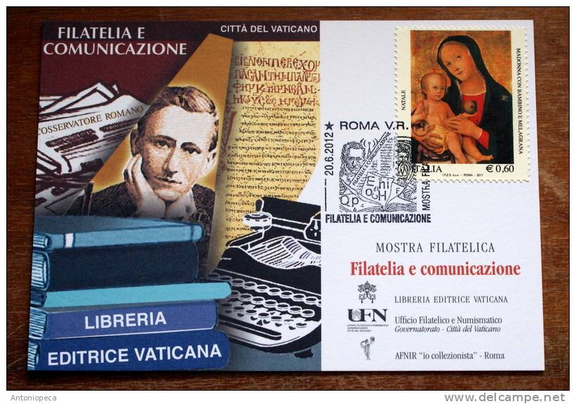 ITALY 2012 - CARTOLINA MAX VATICAN PHILATELIC EXIBITION ROME 20 JUNE 2012 - Maximum Cards