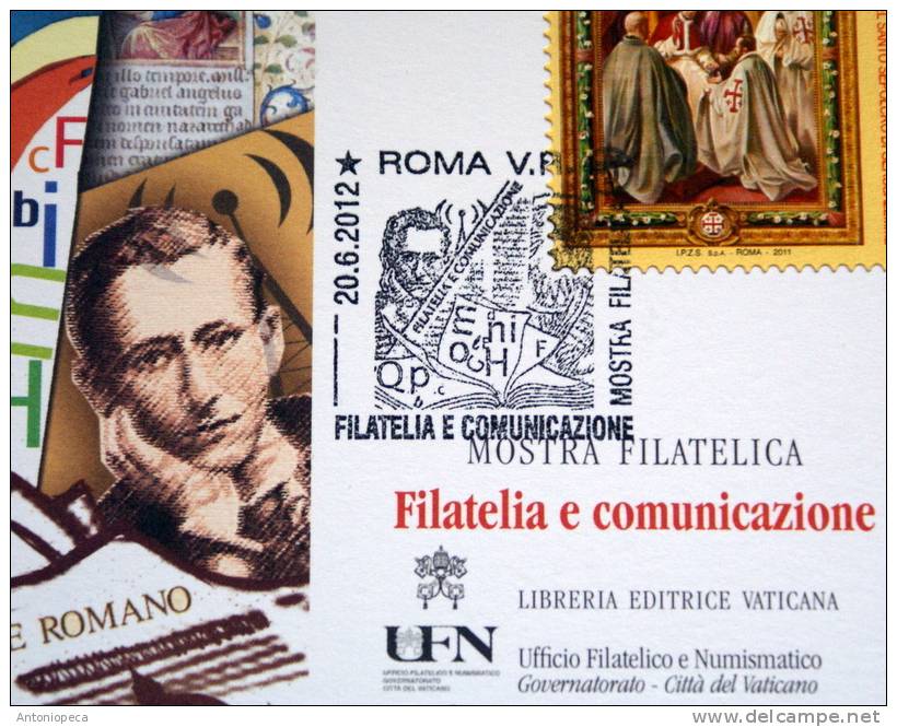 ITALY 2012 - CARTOLINA MAX VATICAN PHILATELIC EXIBITION ROME 20 JUNE 2012 - Maximum Cards