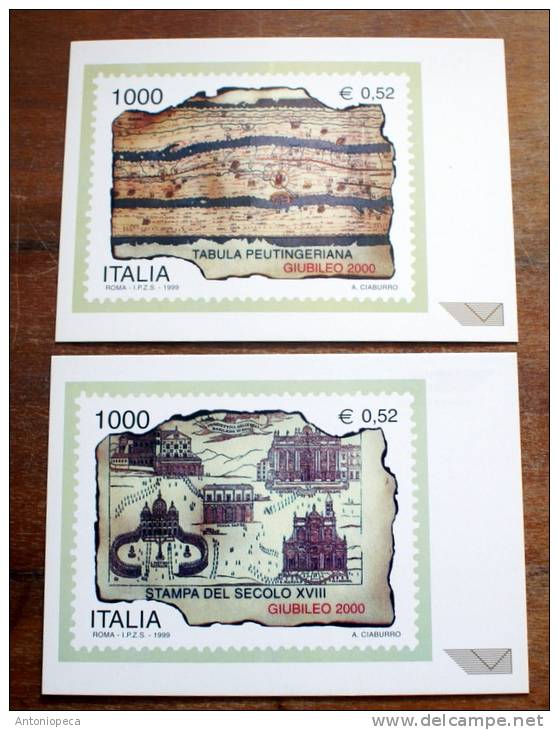 ITALIA "ANNO SANTO 2000" 5 OFFICIAL POSTCARDS IN ORIGINAL FOLDER, RARE - Altri & Non Classificati