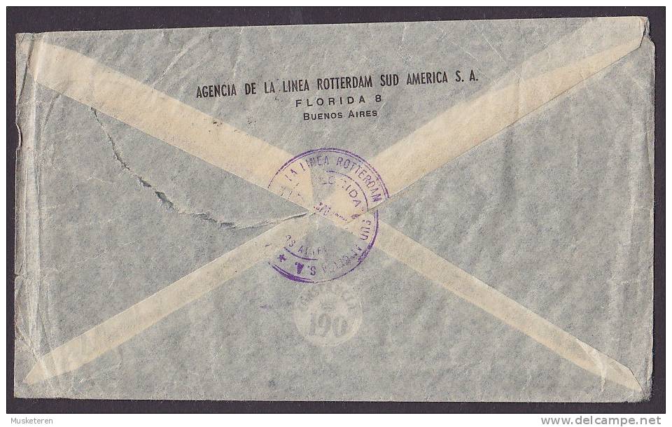 Argentina Airmail Via Aerea AGENCA De La LINEA Rotterdam - Sud America BUENOS AIRES Cover To RIO DE JANEIRO Brazil - Luchtpost