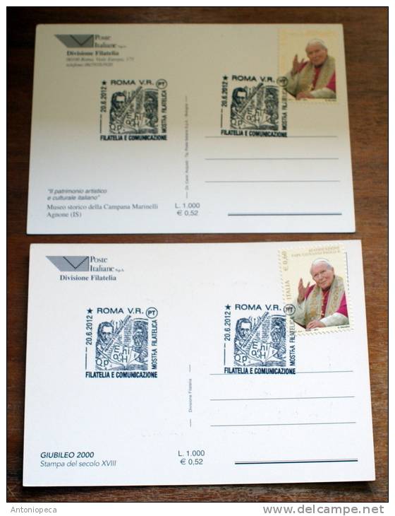 ITALIA "ANNO SANTO 2000" 5 OFFICIAL POSTCARDS IN ORIGINAL FOLDER, RARE FDC PHILATELIC EXIBITION - Altri & Non Classificati