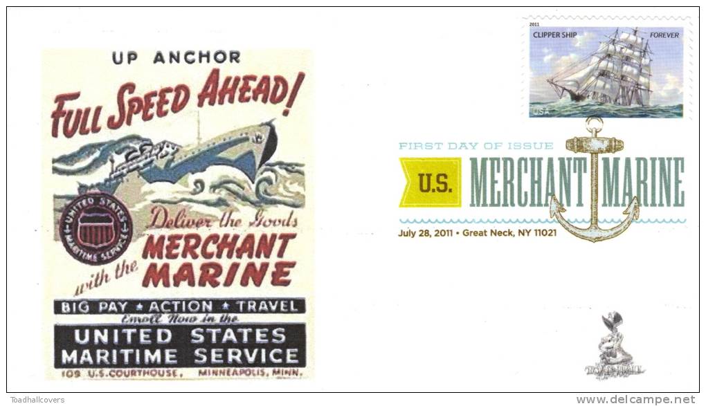 Merchant Marines FDC, From Toad Hall Covers ( With DCP Cancellation) - 2011-...