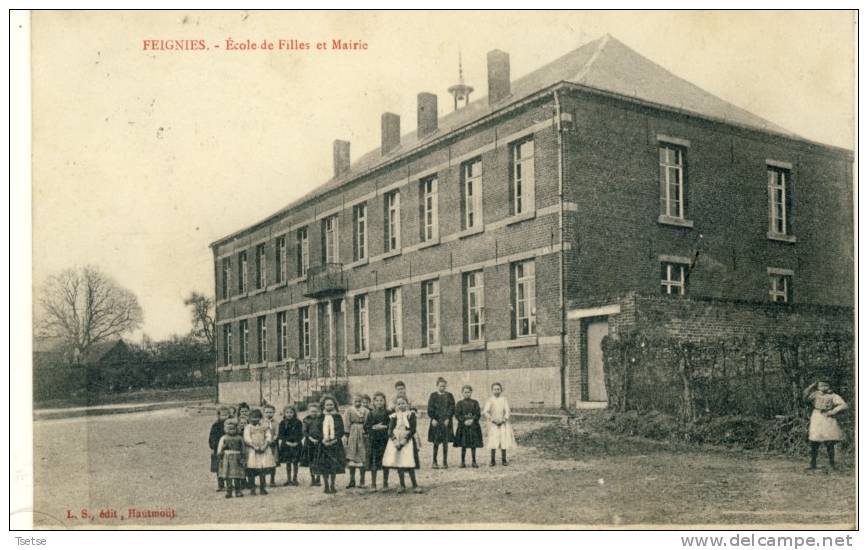 Feignies - Ecole De Filles Et Mairie - 1911 ( Voir Verso ) - Feignies