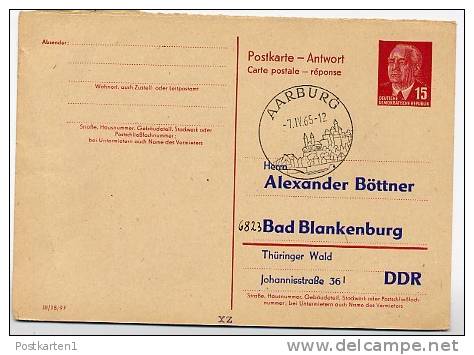 DDR P 65 A Antwort-Postkarte ZUDRUCK #4  DV III/18/97  Sost. AARBURG SCHWEIZ 1965 - Privé Postkaarten - Gebruikt