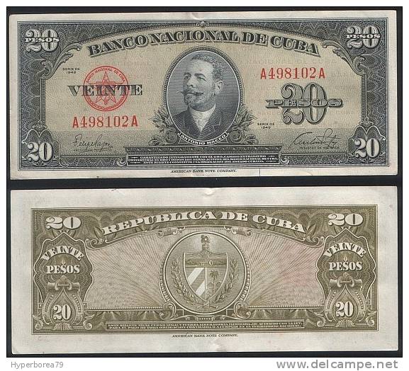 Cuba P 80 A - 20 Pesos 1949 - AUNC - Kuba