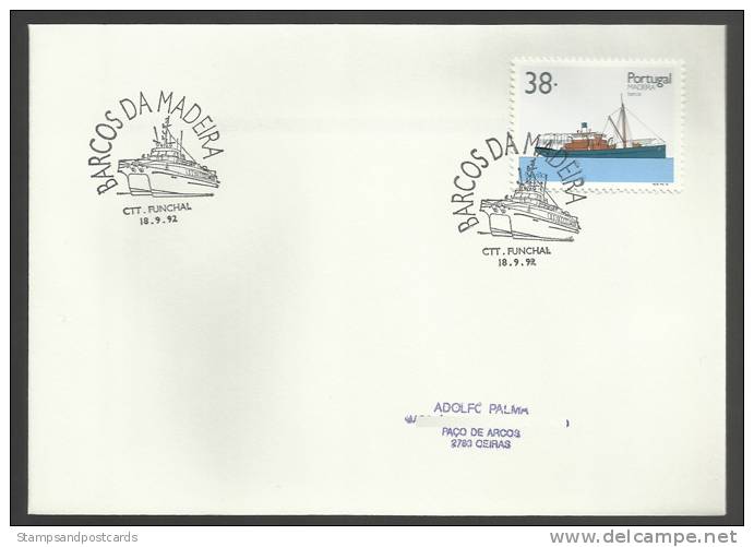 Portugal Madère Bateaux Bateau 1992 FDC  Madeira Ships FDC - Barcos