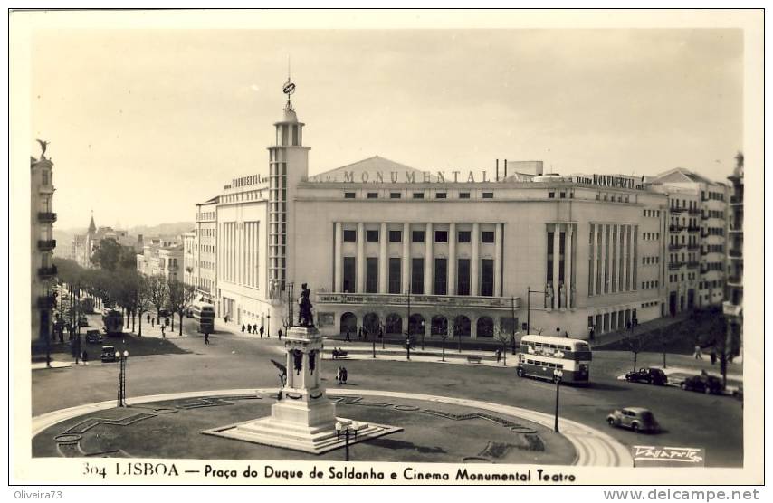 LISBOA  Praça Duque De Saldanha E Cinema Monumental  Teatro 2 Scans  PORTUGAL - Lisboa