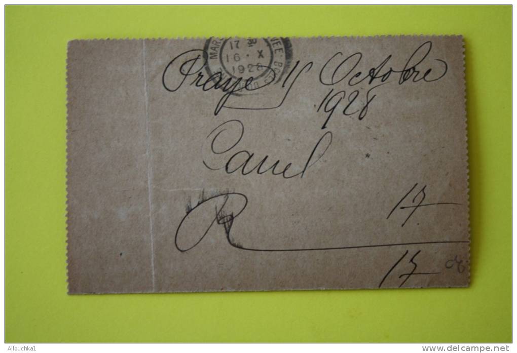 1923 Carte-lettre Entier Postal Postaux:type Semeuse Fond Plein 40c +timbre 10c Rajouté CAD Convoyeur Nancy Pr Marseille - Kaartbrieven