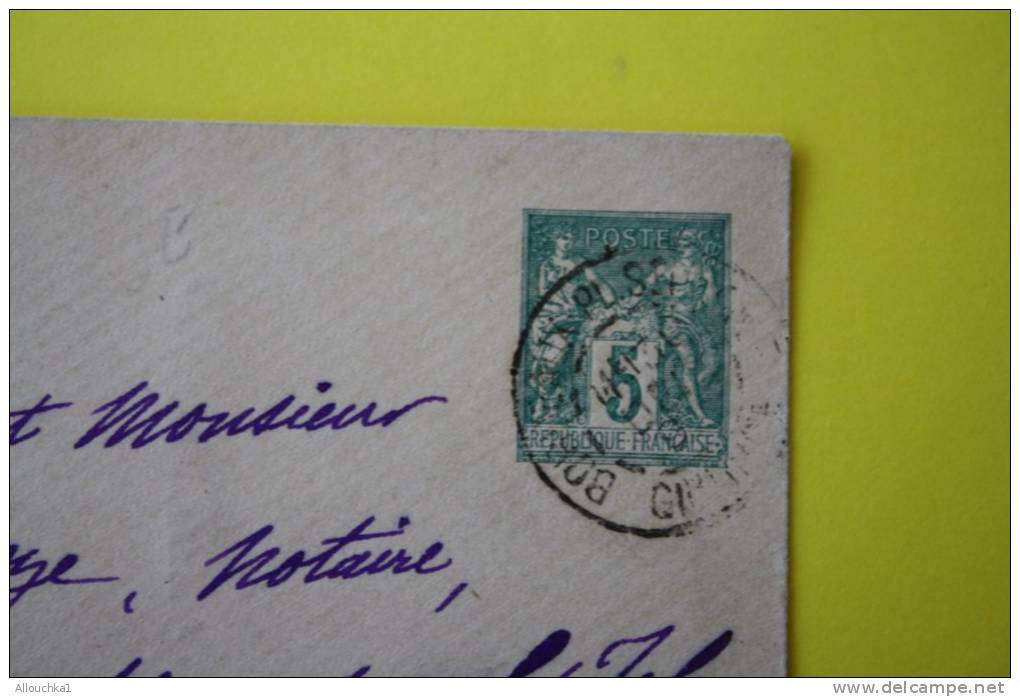 Entier Postal Entiers Postaux Enveloppe Mignonnette Timbre Type Sage 5ct Vert Rabat Libre Verso Pour Montyons L'isle 24 - Enveloppes Types Et TSC (avant 1995)