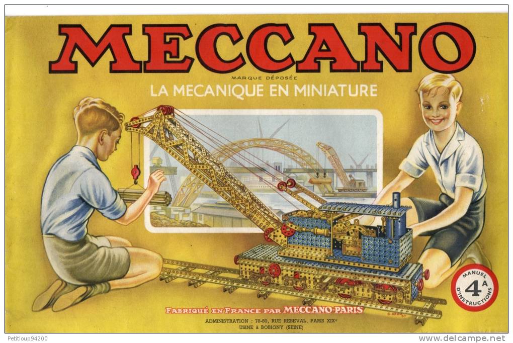 CATALOGUE MECCANO  Boite No 4A - Meccano