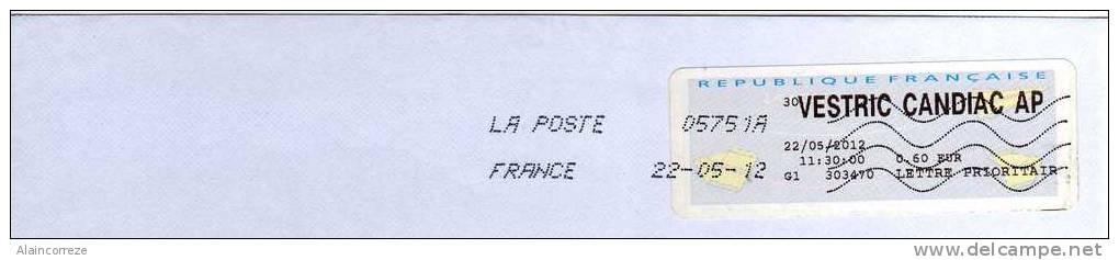 Vignette D'affranchissement GAPA Agence Postale Communale Gard VESTRIC CANDIAC AP - 2000 Type « Avions En Papier »