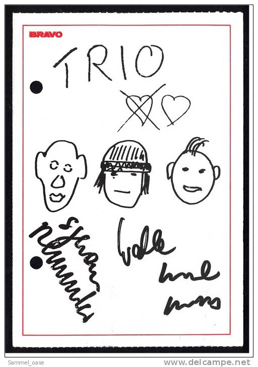 Alte Repro Autogrammkarte  -  Musik-Band Trio  -  Ca. 1982 - Autographs